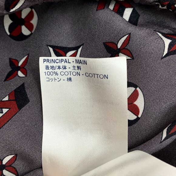 LOUIS VUITTON Gray Monogram Print Cotton T-Shirt Dress With Black Sleeves Size M - Picture 4 of 8